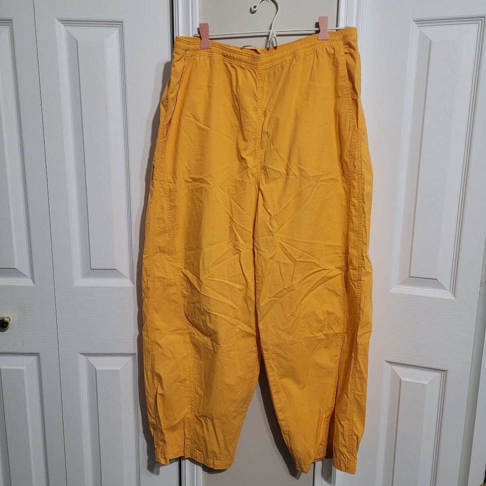 AERIE Orange 100% Cotton Barrel Leg Pants Size Large